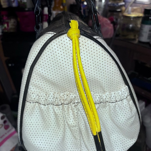 Fox Black and White Satchel with Yellow Accent - Picture 5 of 11